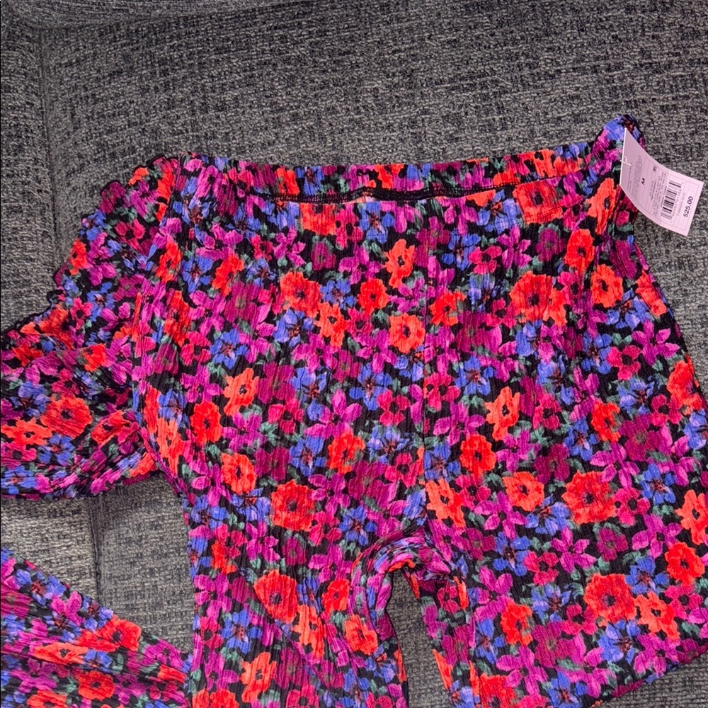 Wild Fable Floral Boot Cut Pants - Pink, Red, Black